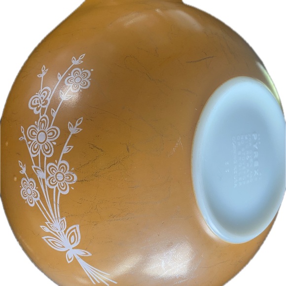 Floral Patterned Tan Bowl - Picture 7 of 9